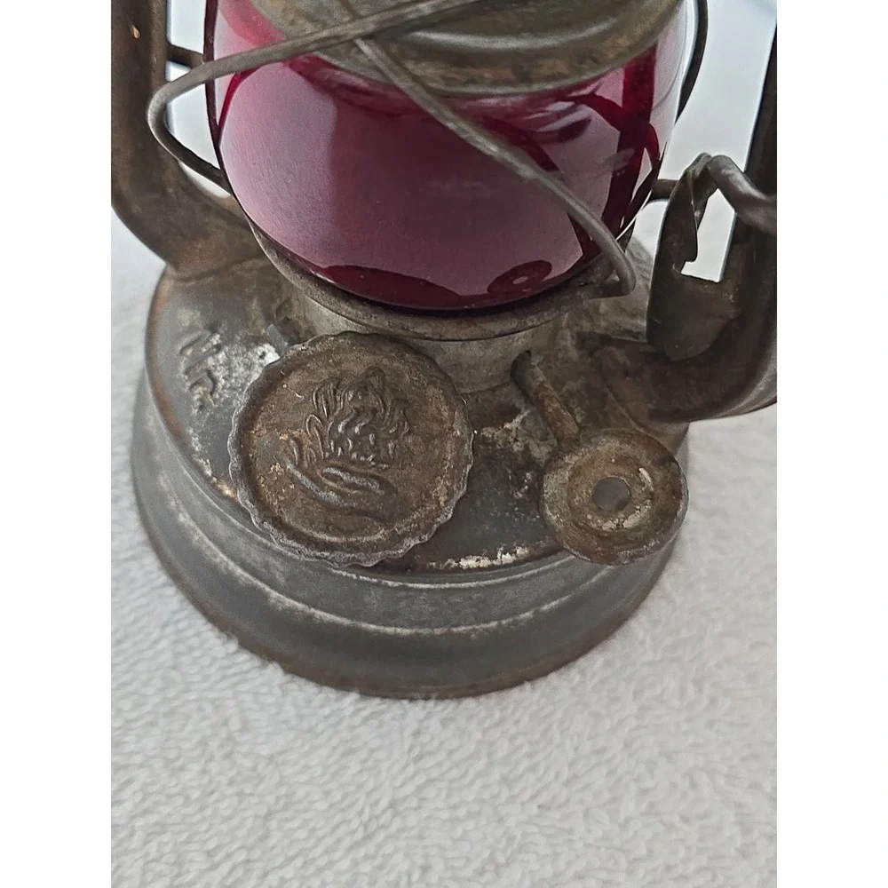 Feuerhand Atom 75 Storm Lantern Germany Schott Jena Ruby Red Jenaer Glas Antique